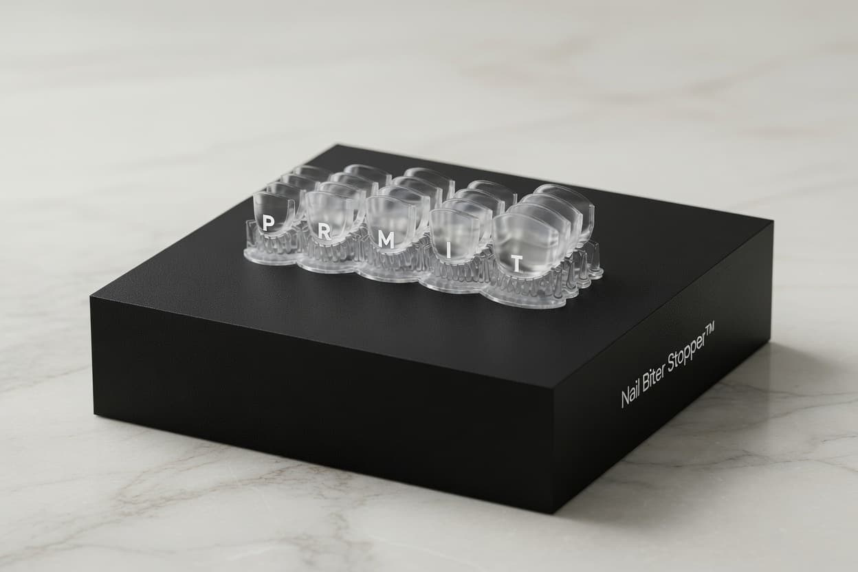 Clear refined NBS nail covers on a clean surface